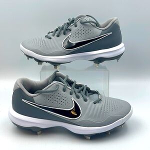 NWOB Men's Nike Alpha Huarache 3 Varsity Low Cleats Shoes Smoke Grey SIZE US 8